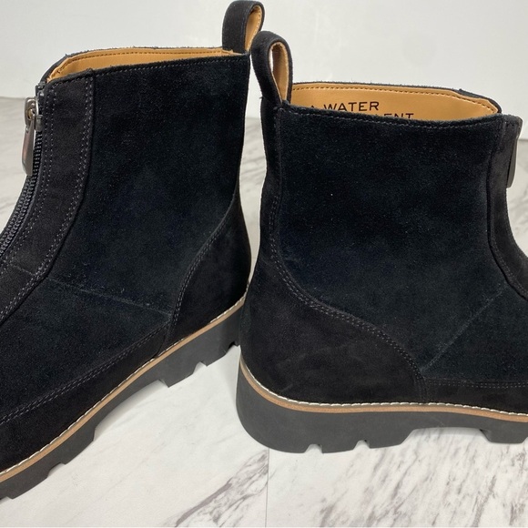 Vionic Estilo Black Suede Front Zip Bootie 7 - Picture 9 of 16